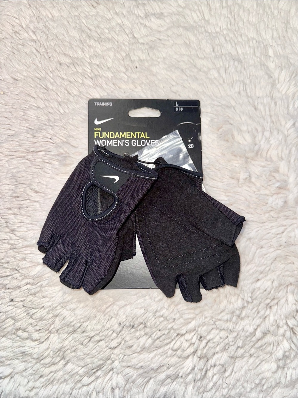 Nike Fundamental Fingerless Women's Size Large Black Polyester Blend Gloves